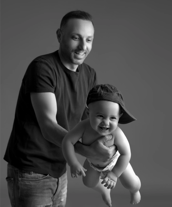 عکاسی کودک با پدر